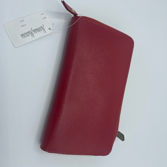 Neiman Marcus Red Zipper Wallet NWT - Picture 2 of 11